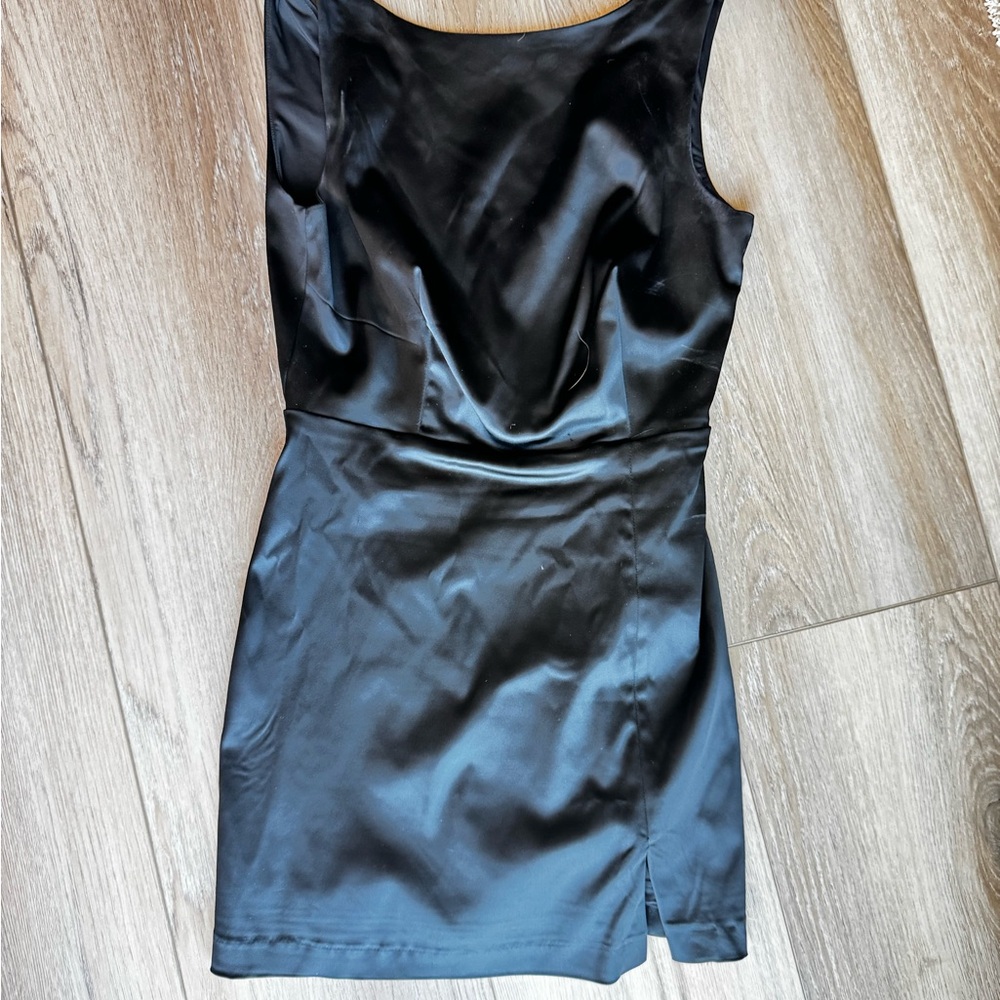 House of Harlow 1960 Black Satin Mini Dress